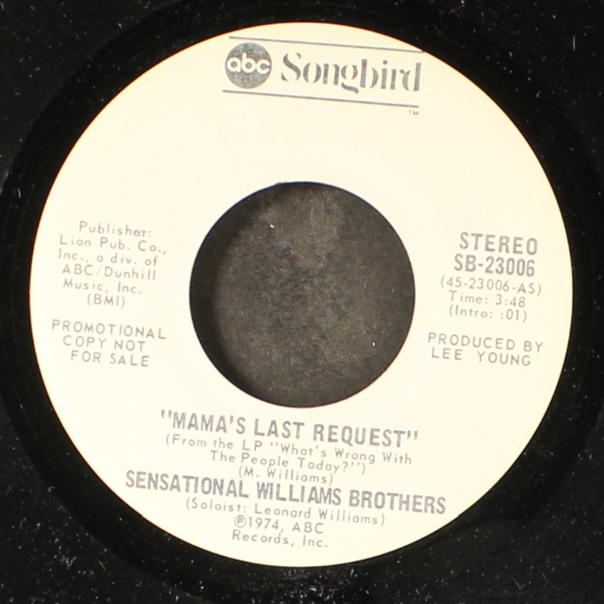 mama's last request / mono by SENSATIONAL WILLIAMS BROTHERS