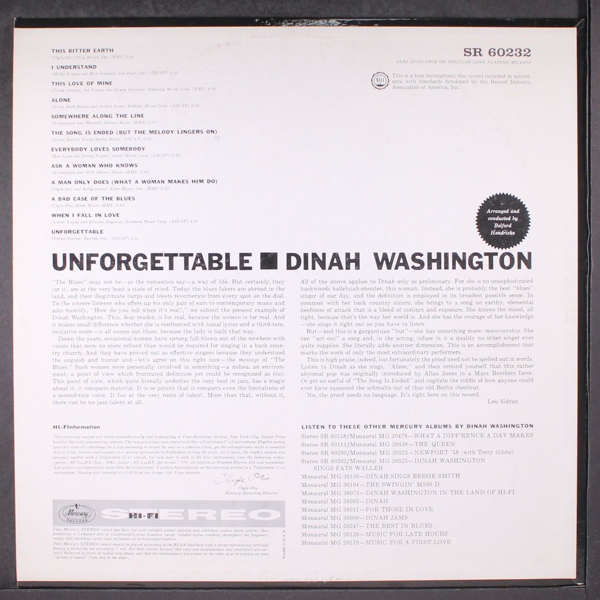unforgettable by DINAH WASHINGTON