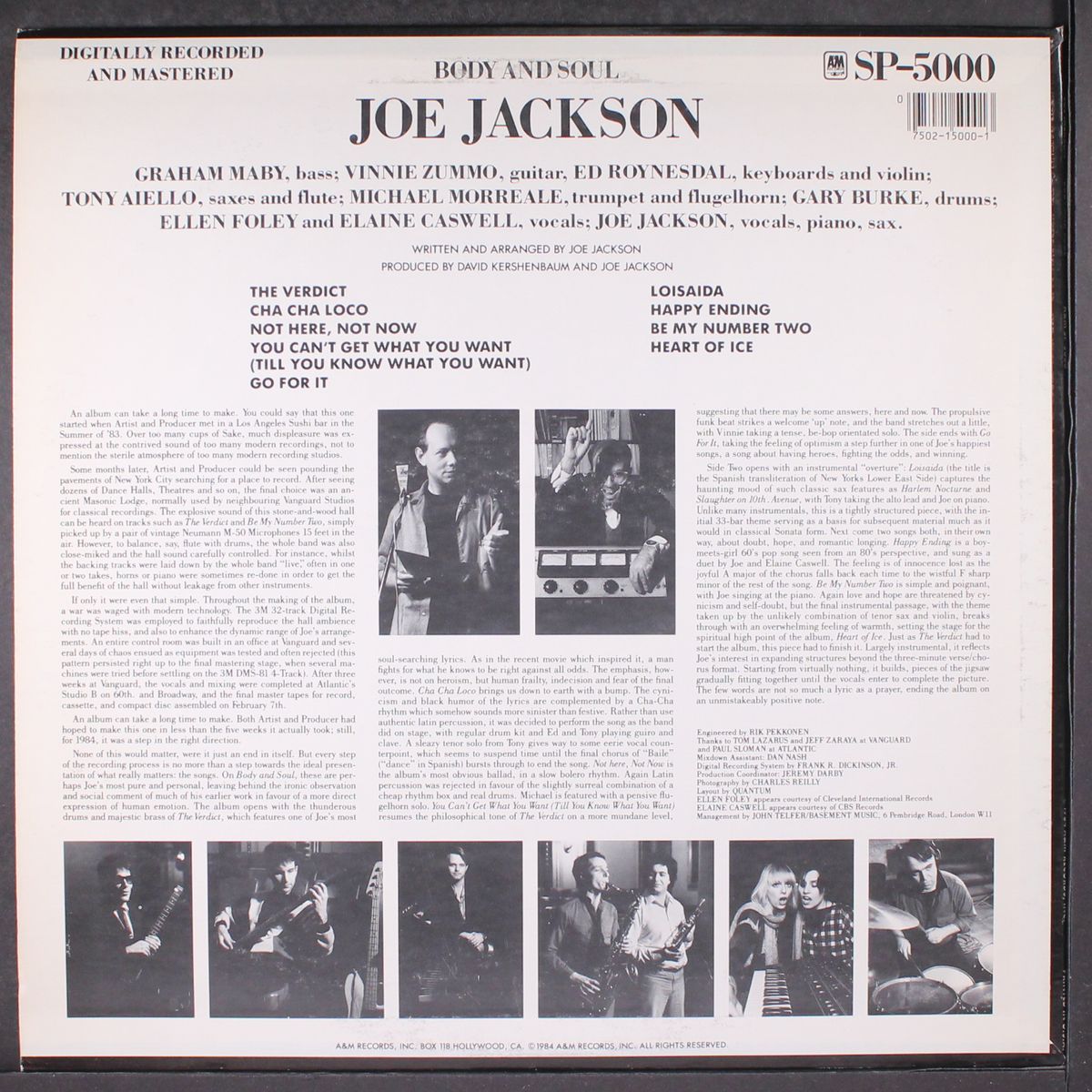 body and soul by JOE JACKSON