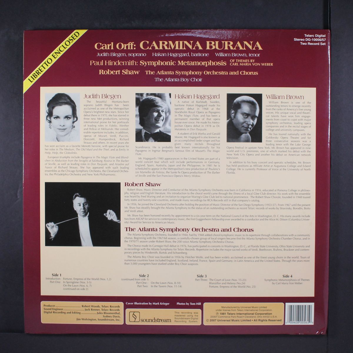 orff: carmina burana by ROBERT SHAW