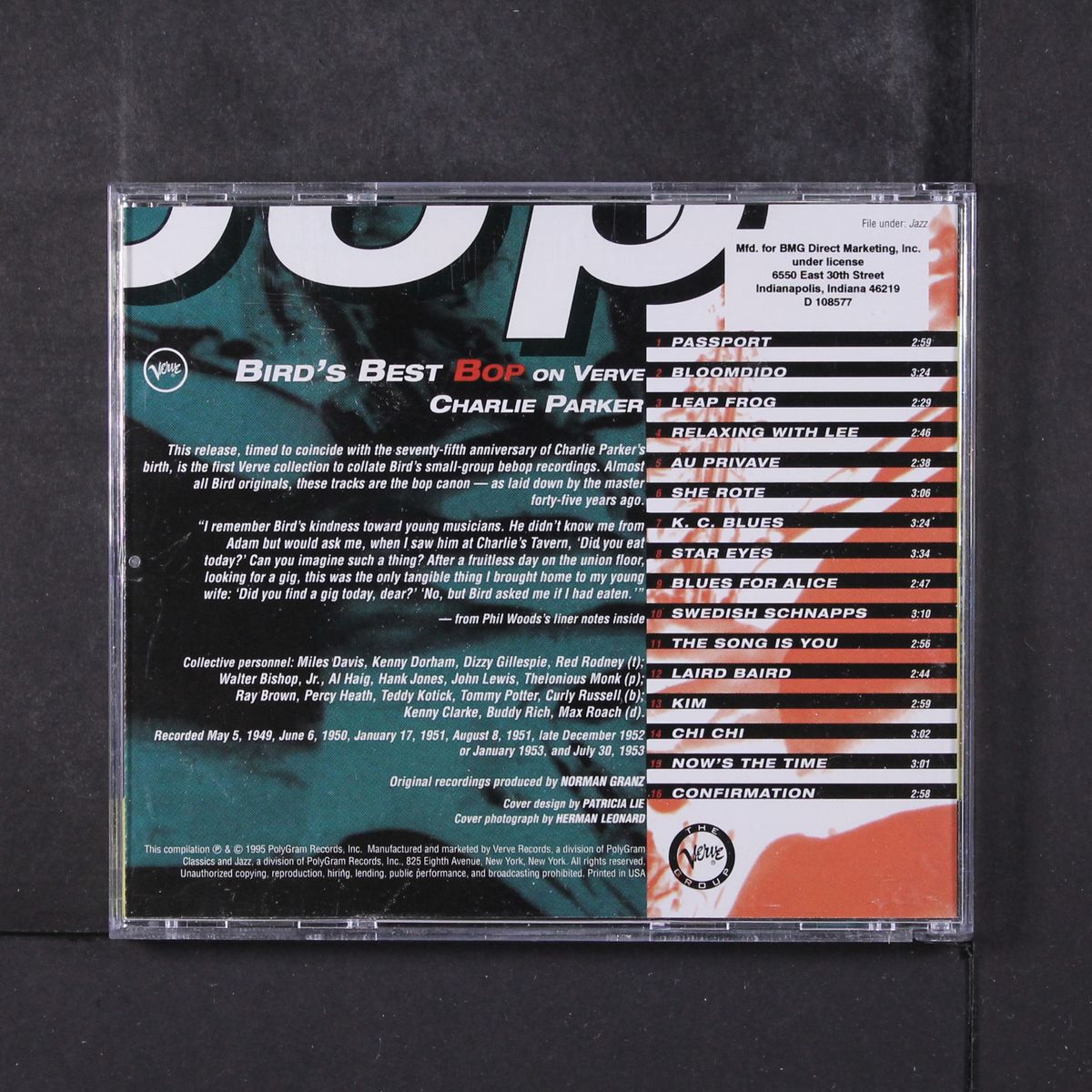 bird's best bop on verve by CHARLIE PARKER