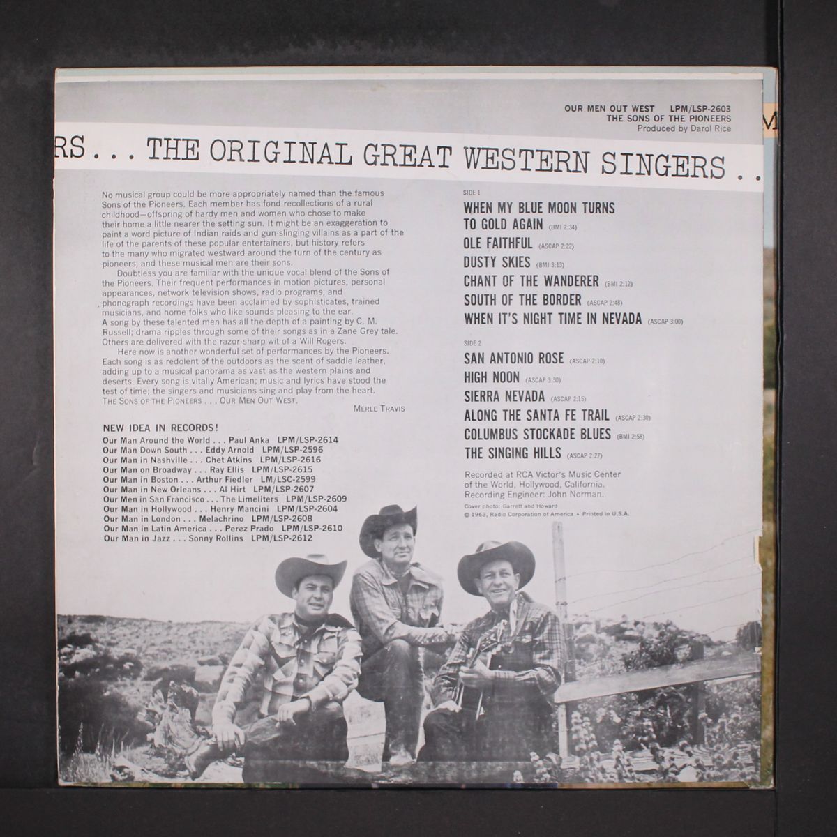 our men out west by SONS OF PIONEERS