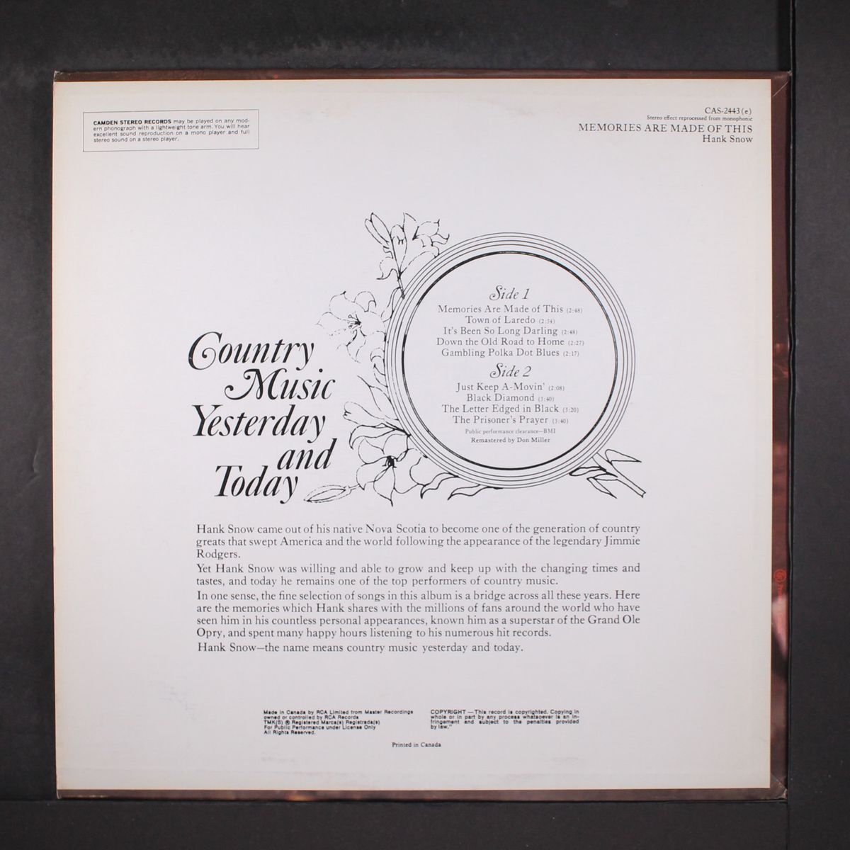memories are made of this by HANK SNOW