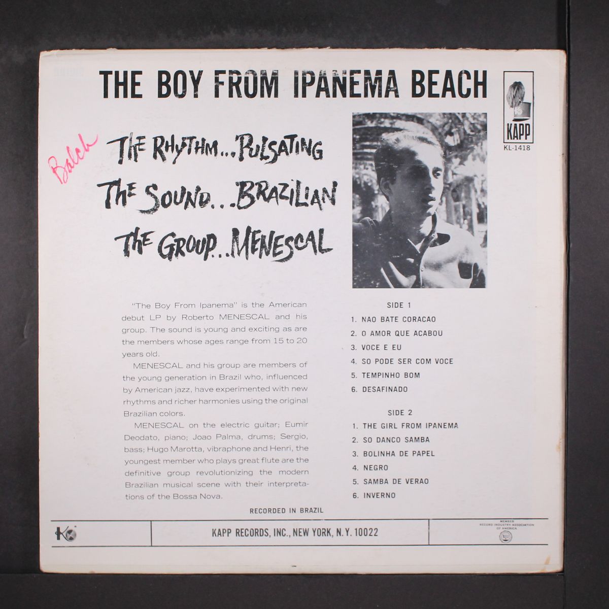 the boy from ipanema beach by MENESCAL