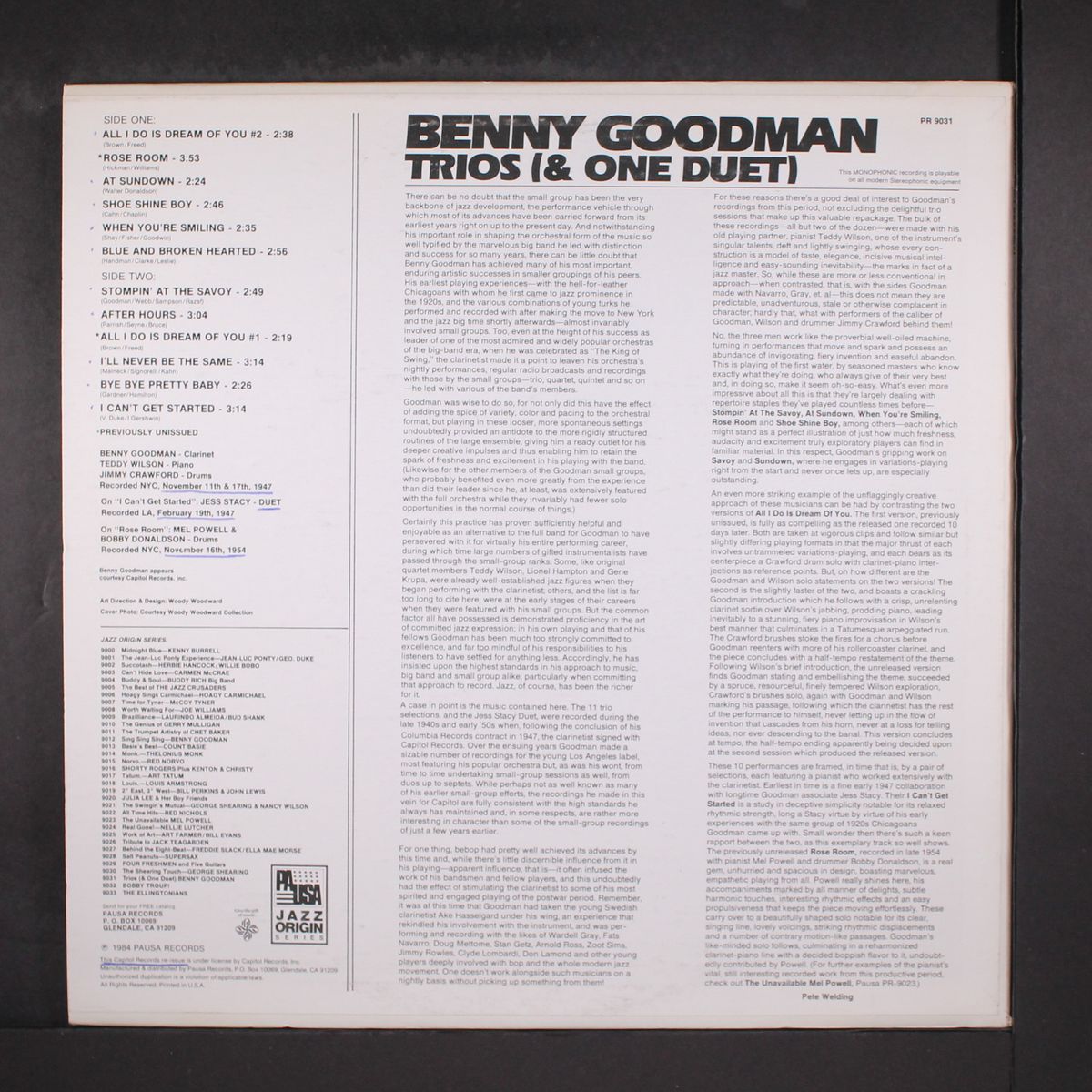 trios (& one duet) by BENNY GOODMAN