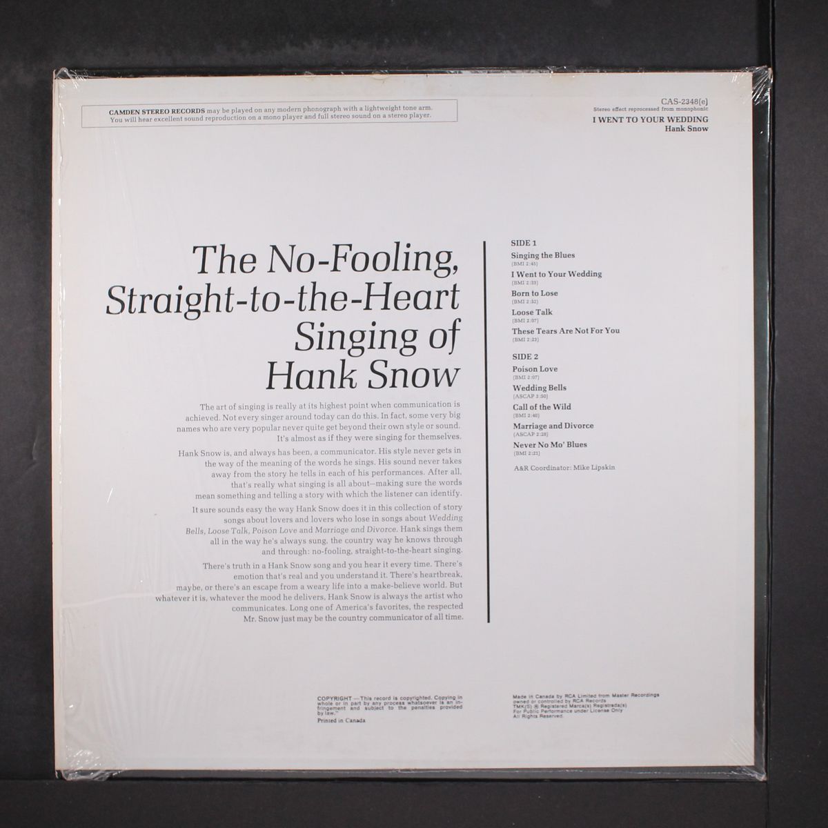 i went to your wedding by HANK SNOW