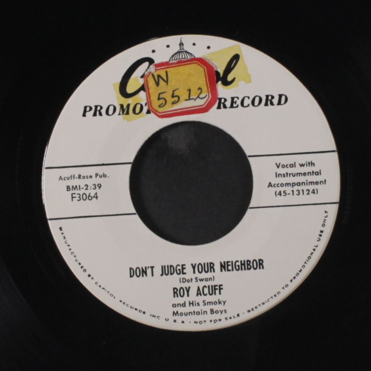 the thief upon the tree / don't judge your neighbor by ROY ACUFF