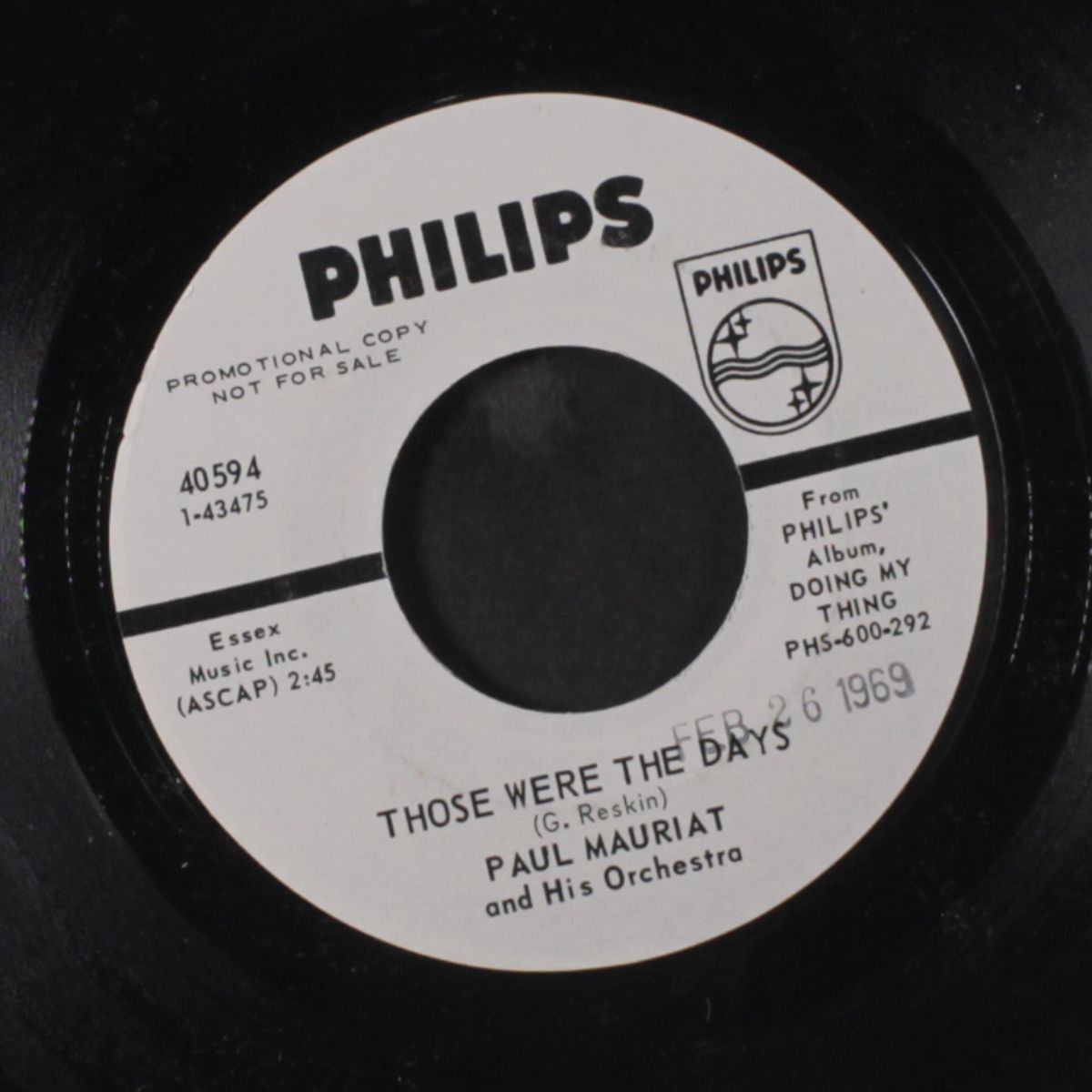 hey jude / those were the days by PAUL MAURIAT