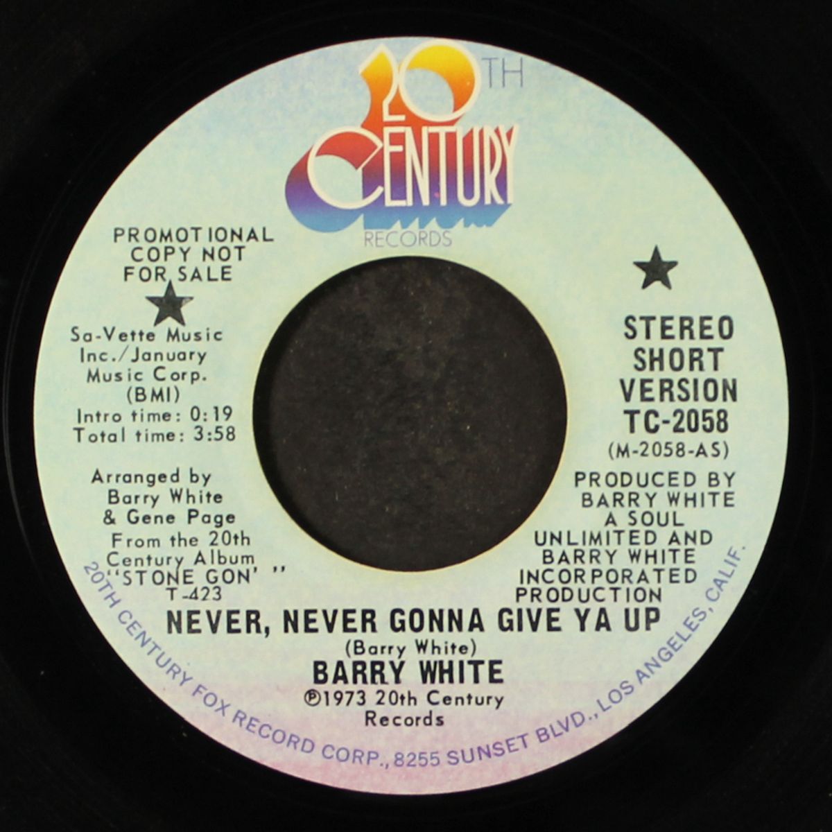 never, never gonna give ya up / short by BARRY WHITE