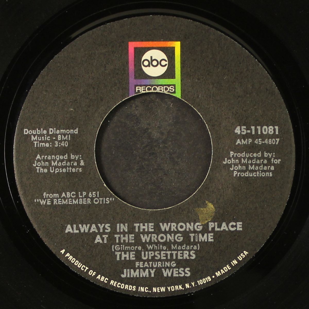 always in the wrong place at the wrong time by UPSETTERS