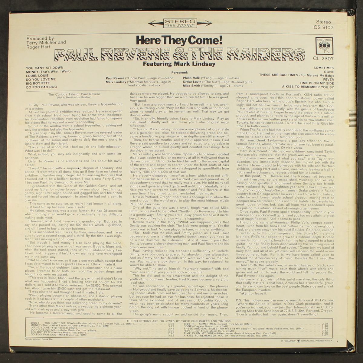 here they come! by PAUL REVERE & RAIDERS