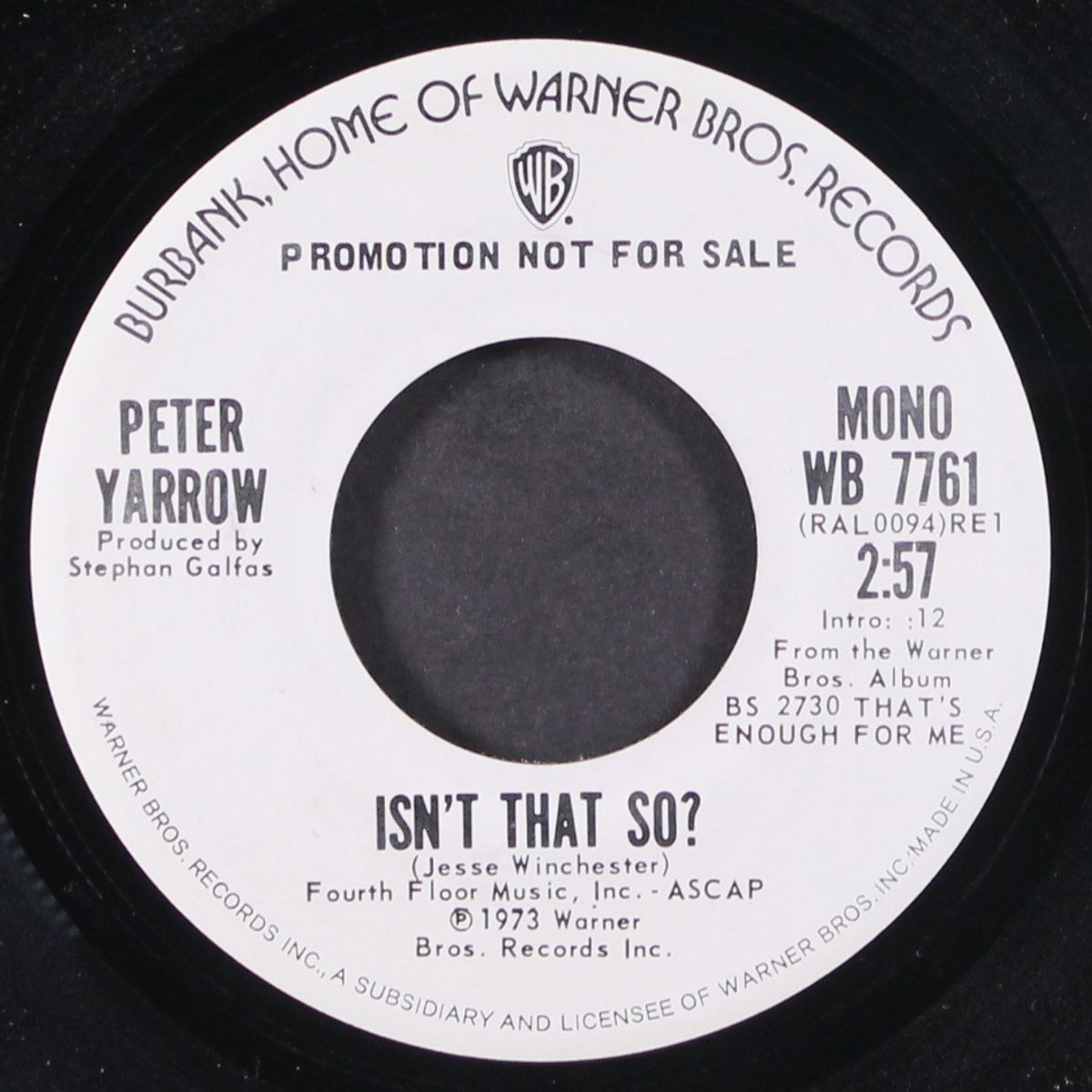 isn't that so? / mono by PETER YARROW