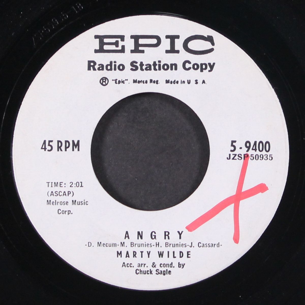 my baby is gone / angry by MARTY WILDE