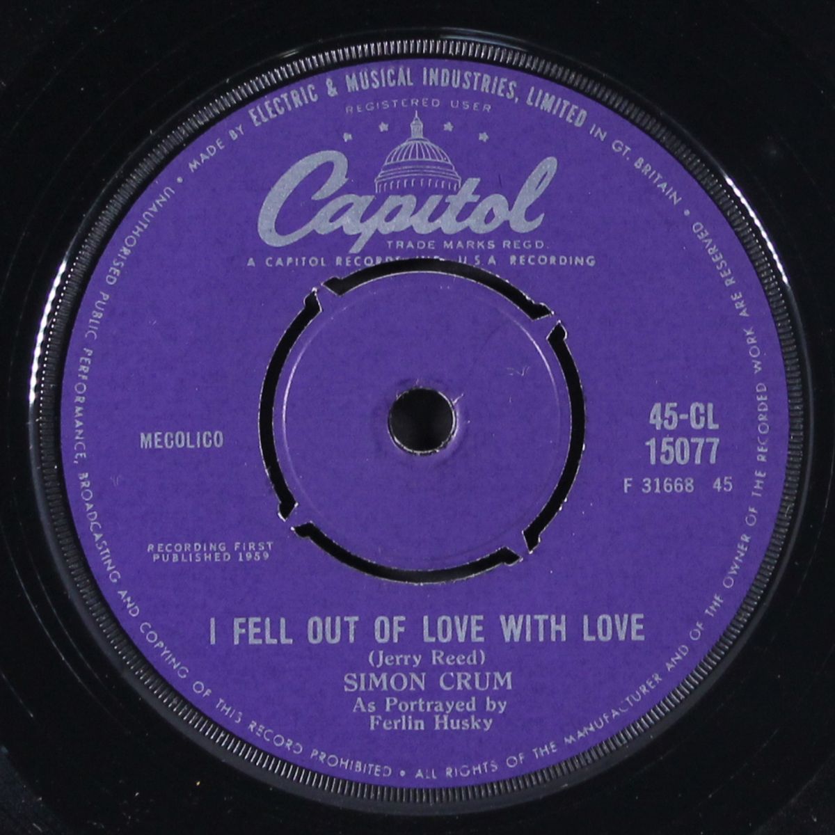morgan poisoned the water hole / i fell out of love with love by SIMON CRUM