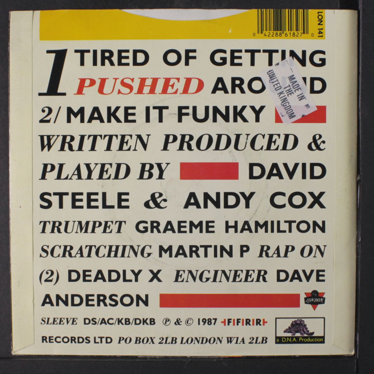 tired of getting pushed around / make it funky by 2 MEN, A DRUM MACHINE & A TRUMPET