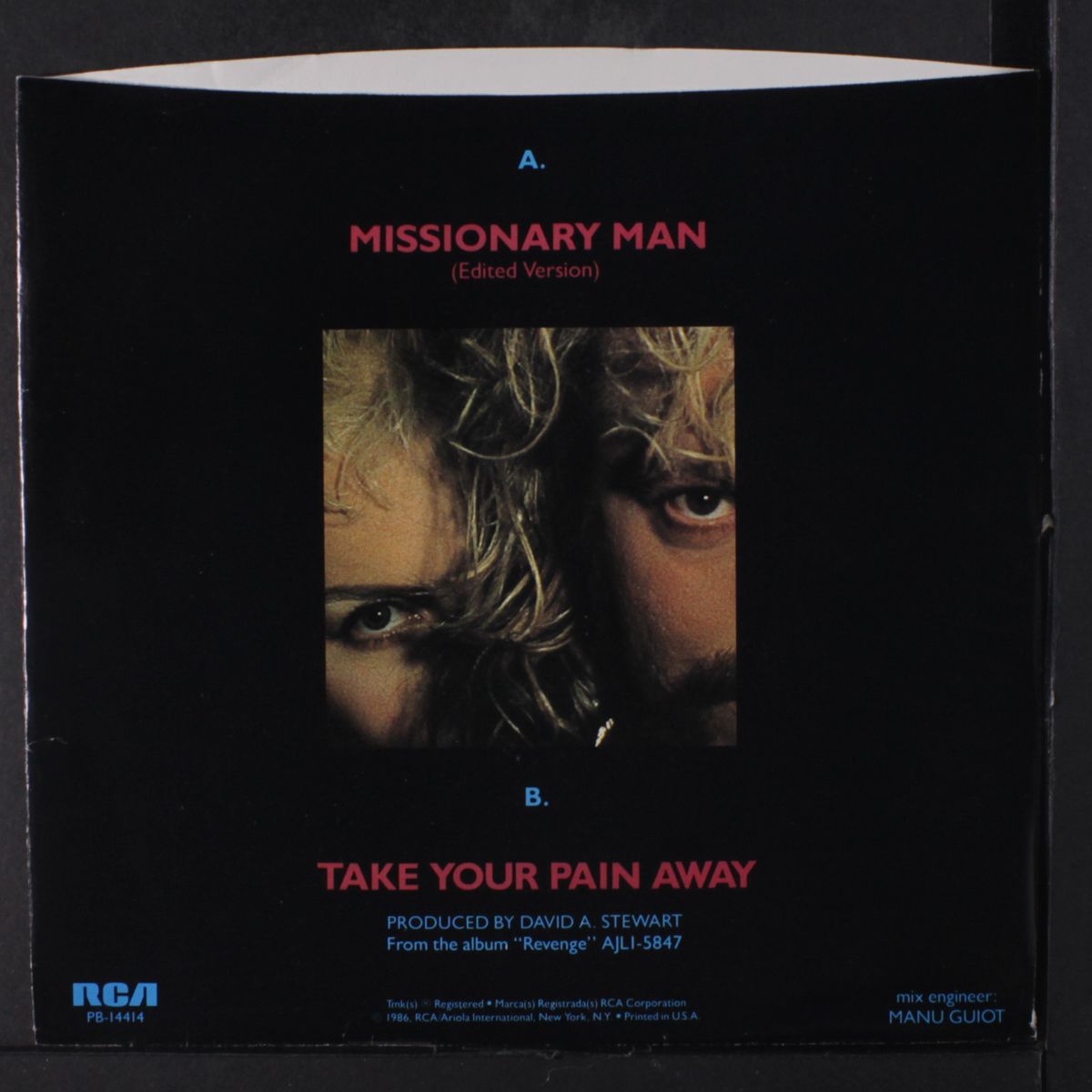 missionary man / take your pain away by EURYTHMICS