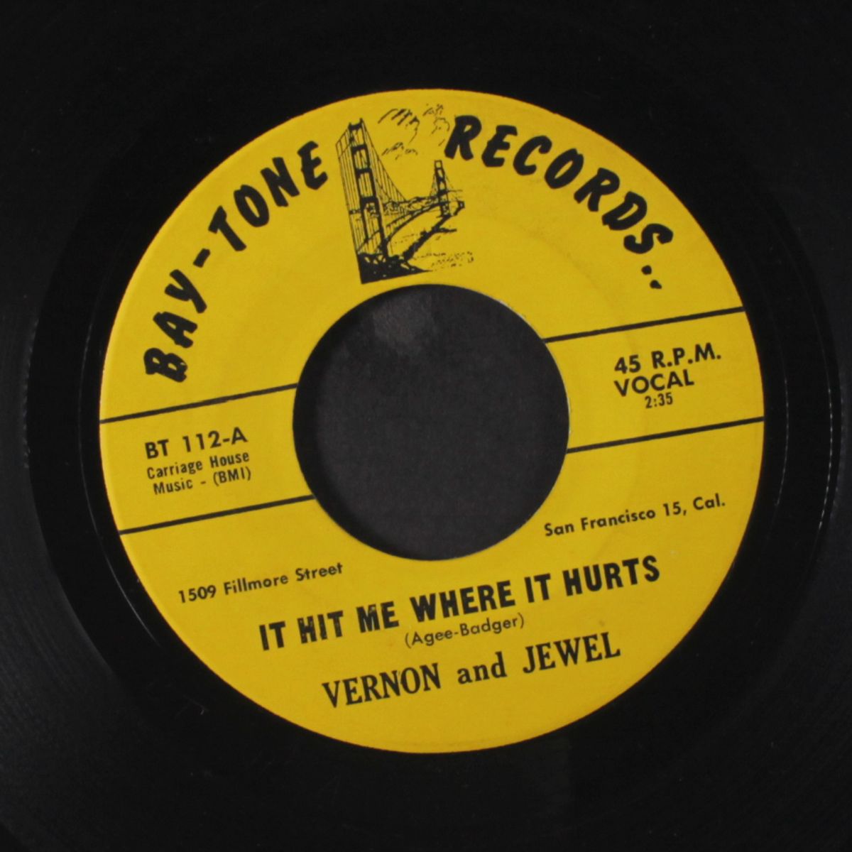 it hit me where it hurts / since you left me all alone by VERNON & JEWEL