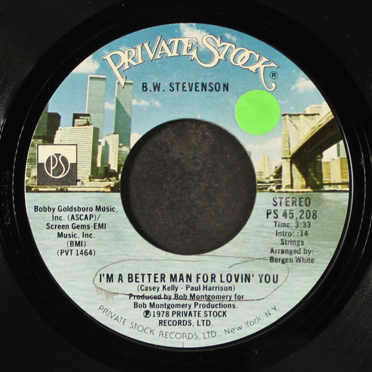 i'm a better man for lovin' you / holdin' on for dear love by B.W. STEVENSON