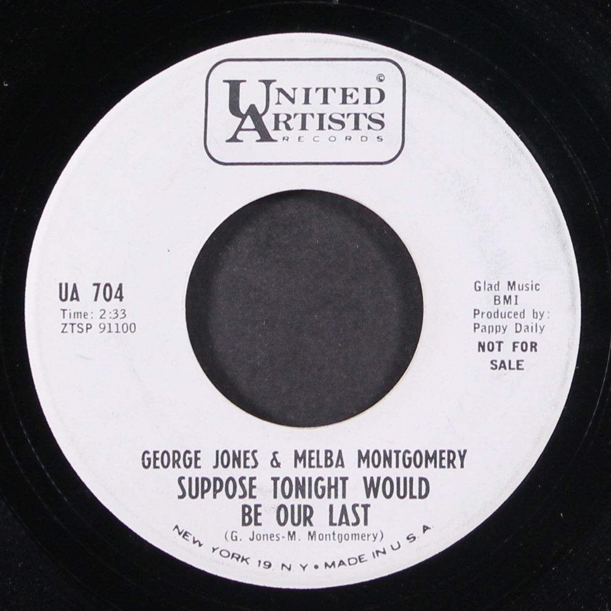 there's a friend in the way / suppose tonight woudl be our last by GEORGE JONES & MELBA MONTGOMERY