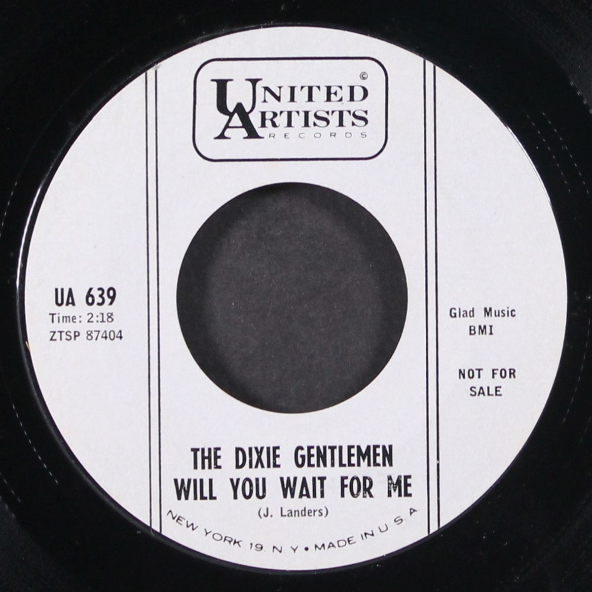 will you wait for me by DIXIE GENTLEMEN