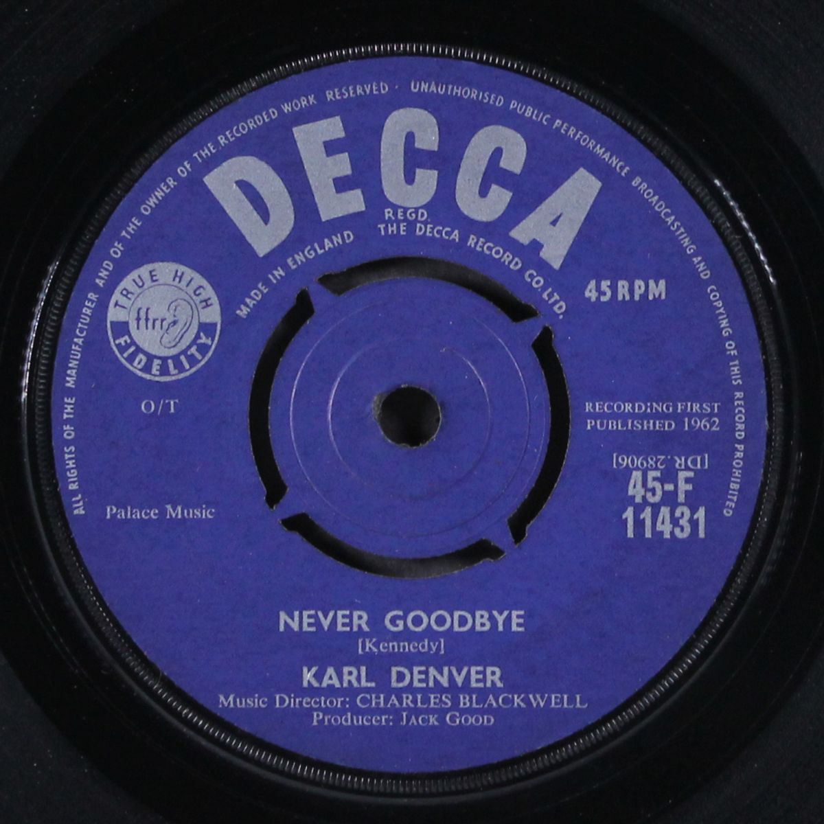 never goodbye / highland fling by KARL DENVER