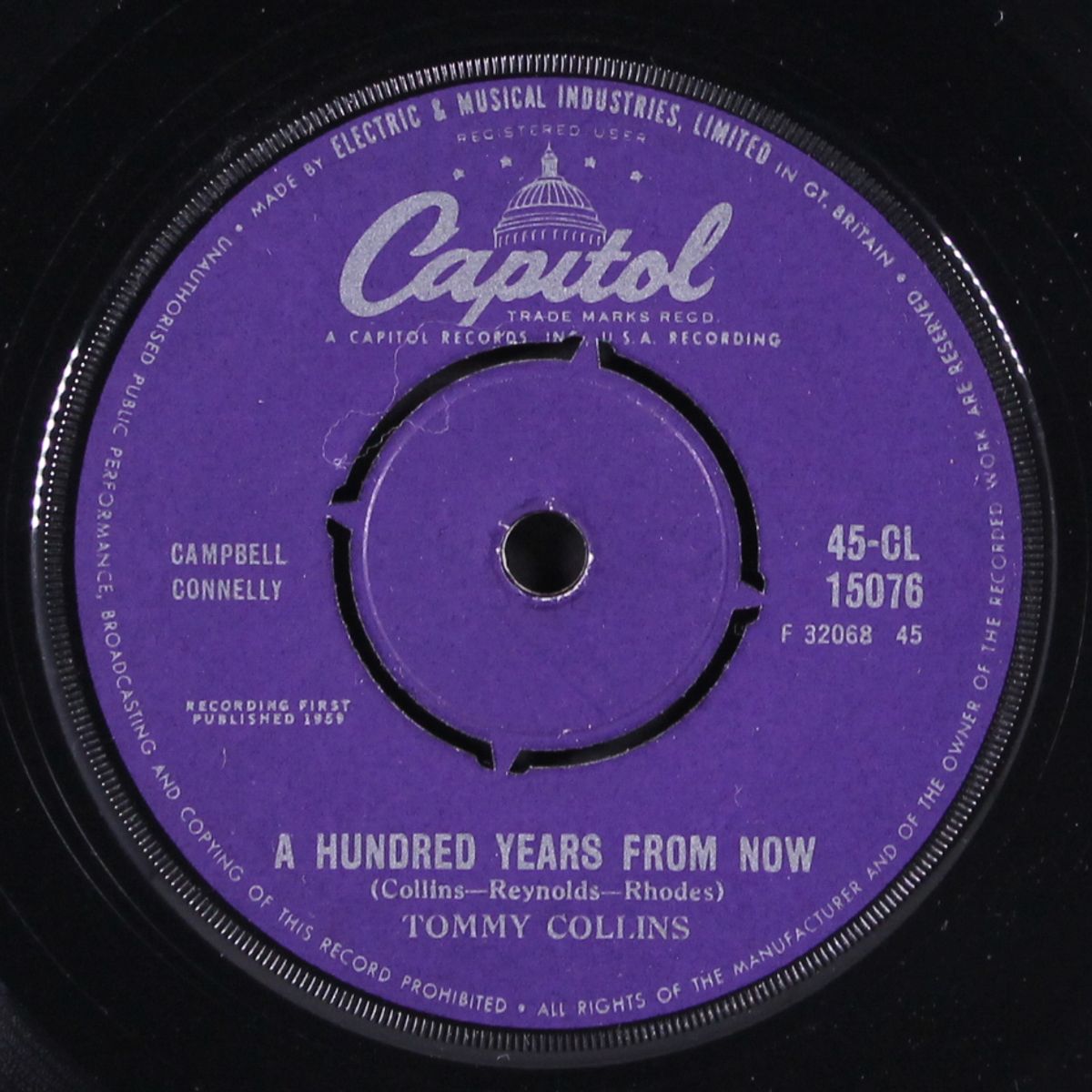 a hundred years from now / little june by TOMMY COLLINS