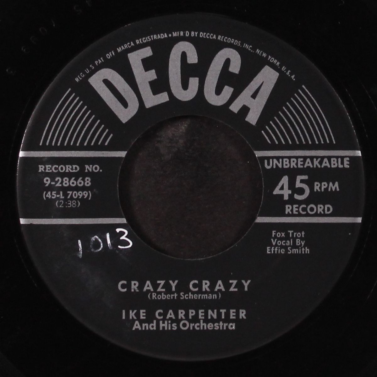 he treats your daughter mean / crazy crazy by EFFIE SMITH & IKE CARPENTER