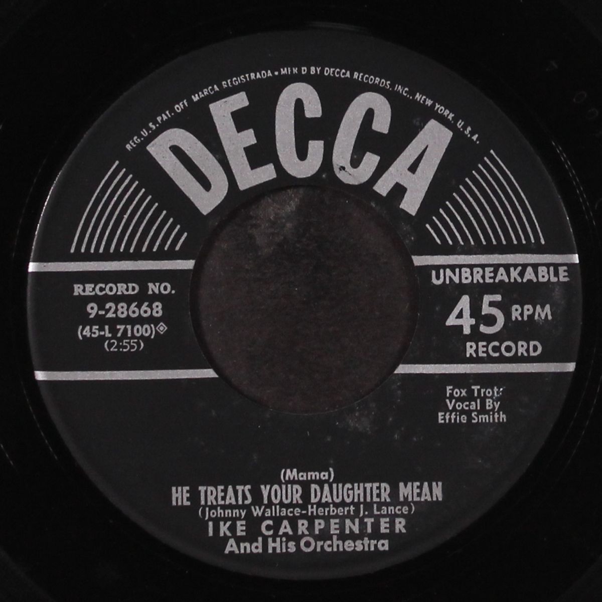 he treats your daughter mean / crazy crazy by EFFIE SMITH & IKE CARPENTER