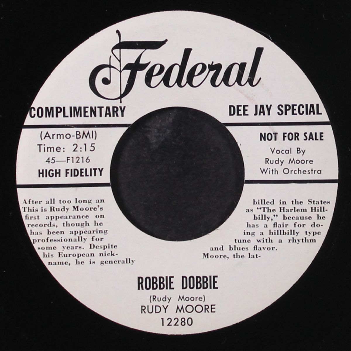 robbie dobbie / i'll be home to see you tomorrow night by RUDY RAY MOORE