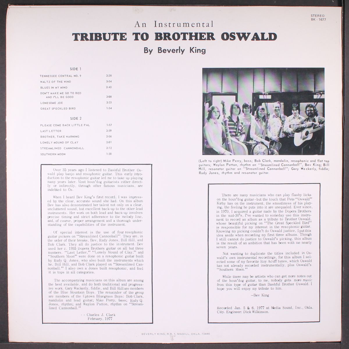 an instrumental tribute to brother oswald by BEVERLY KING