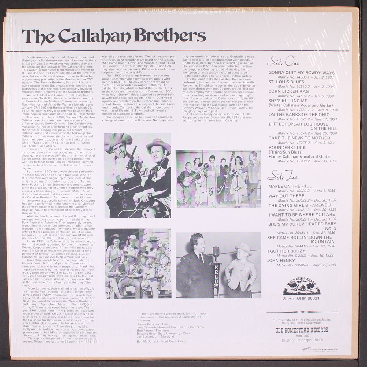 the callahan brothers by CALLAHAN BROTHERS