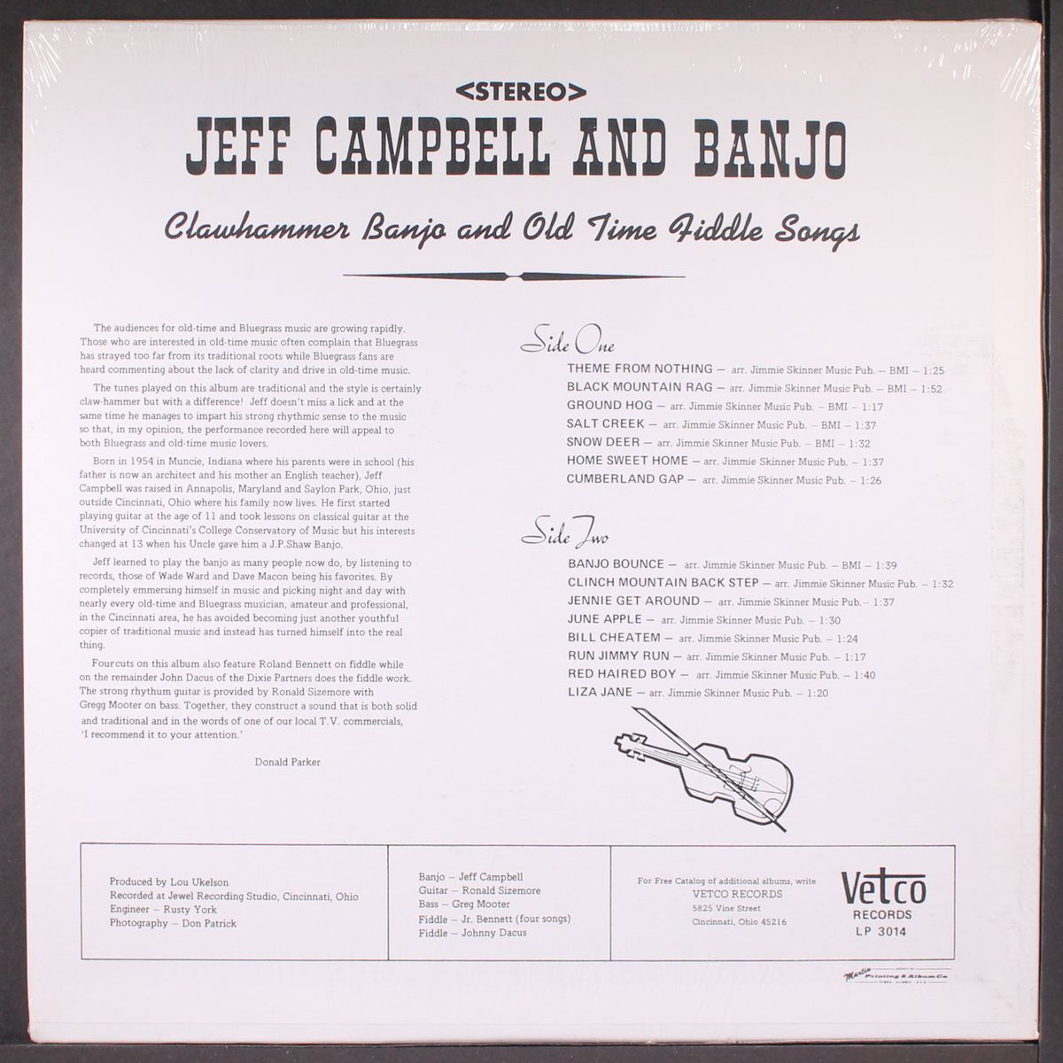 clawhammer banjo and old time fiddle tunes by JEFF CAMPBELL