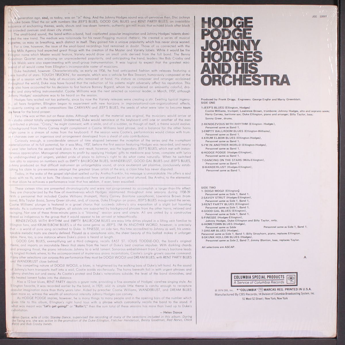 hodge podge by JOHNNY HODGES