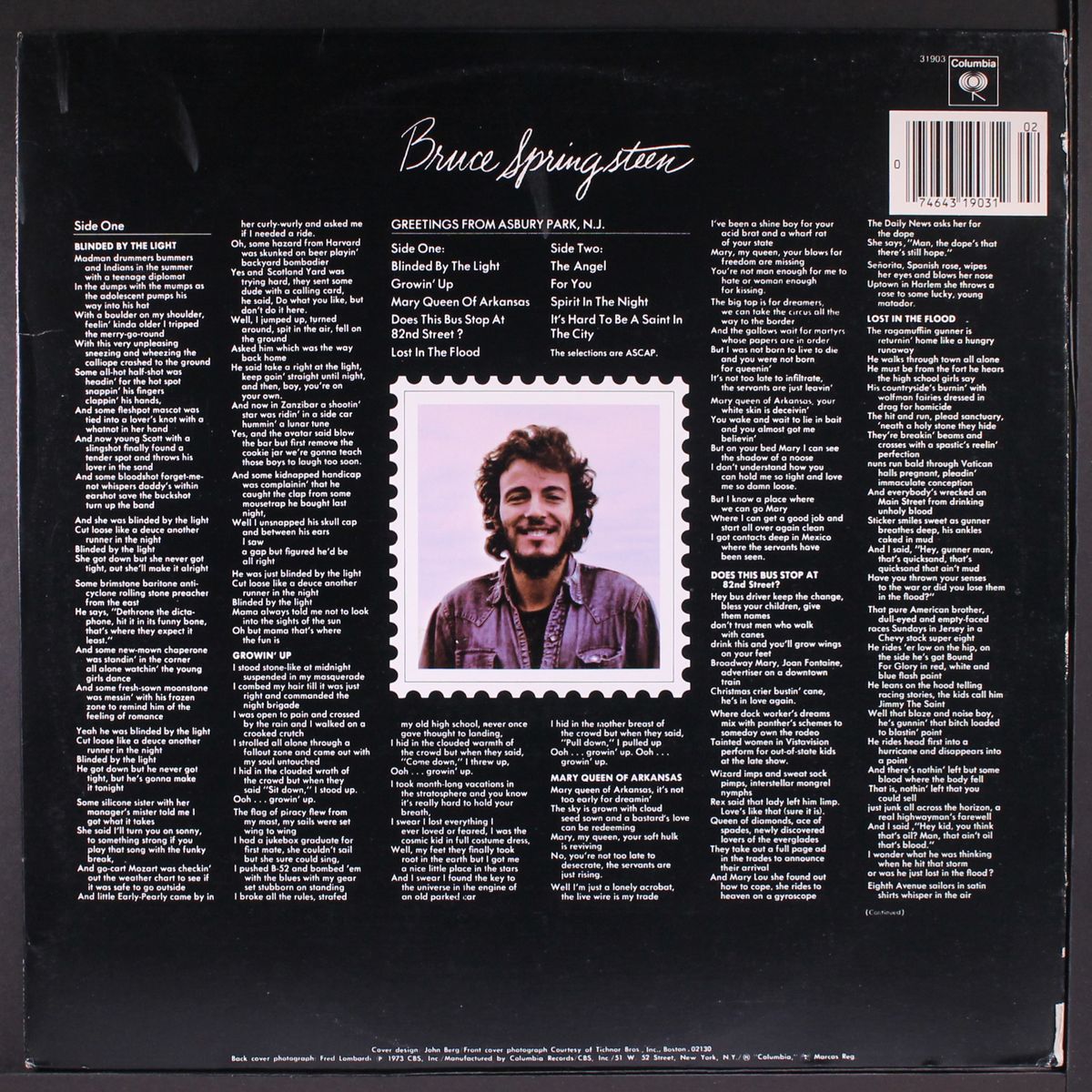 greetings from asbury park by BRUCE SPRINGSTEEN
