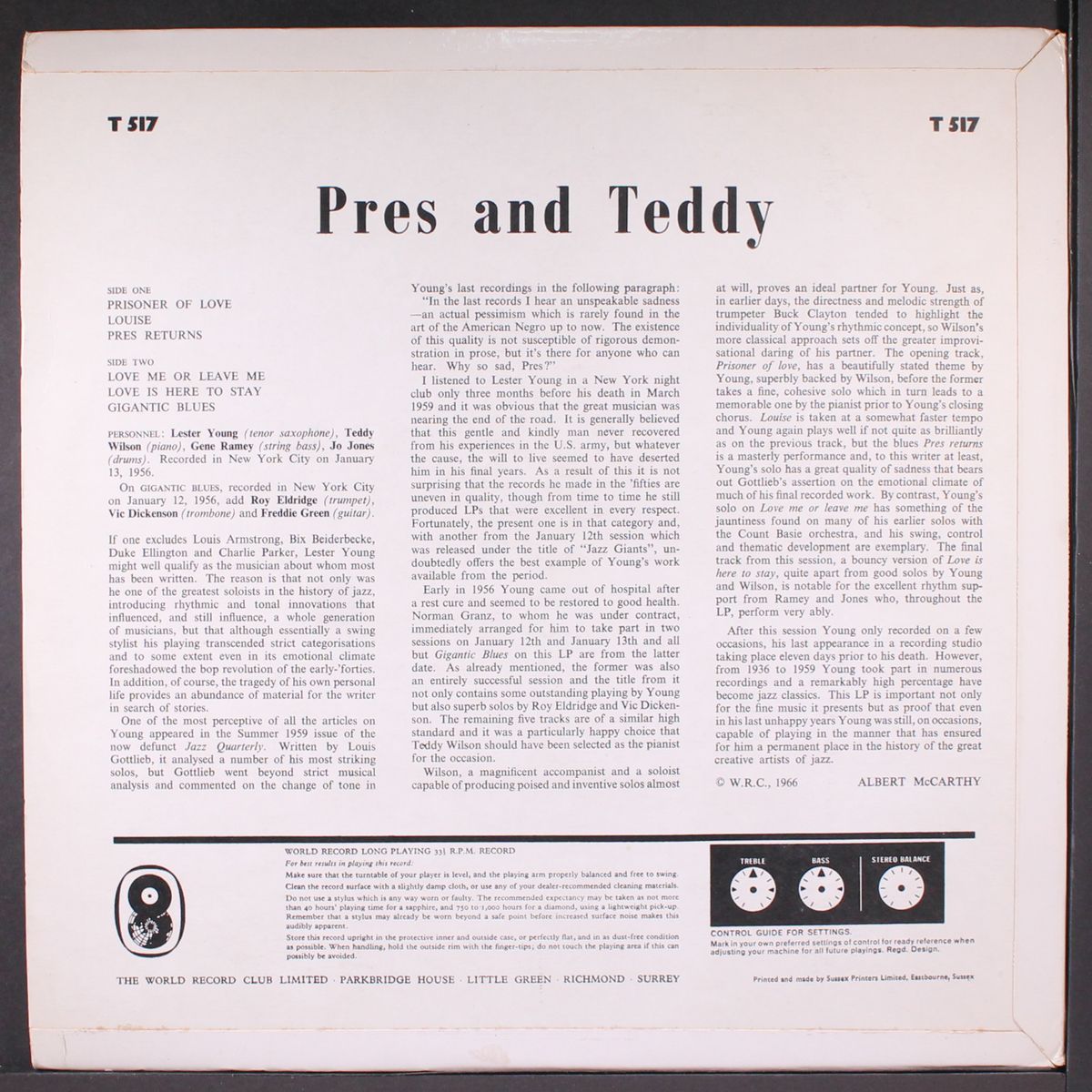 pres and teddy by LESTER YOUNG & TEDDY WILSON