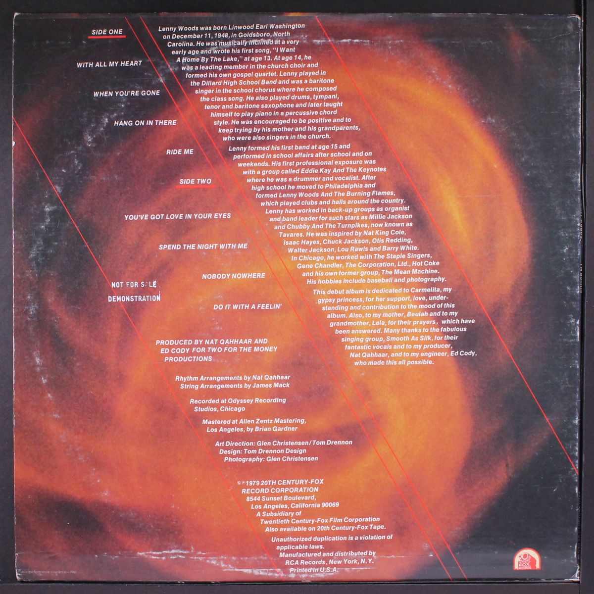 i'm burnin' by LENNY WOODS