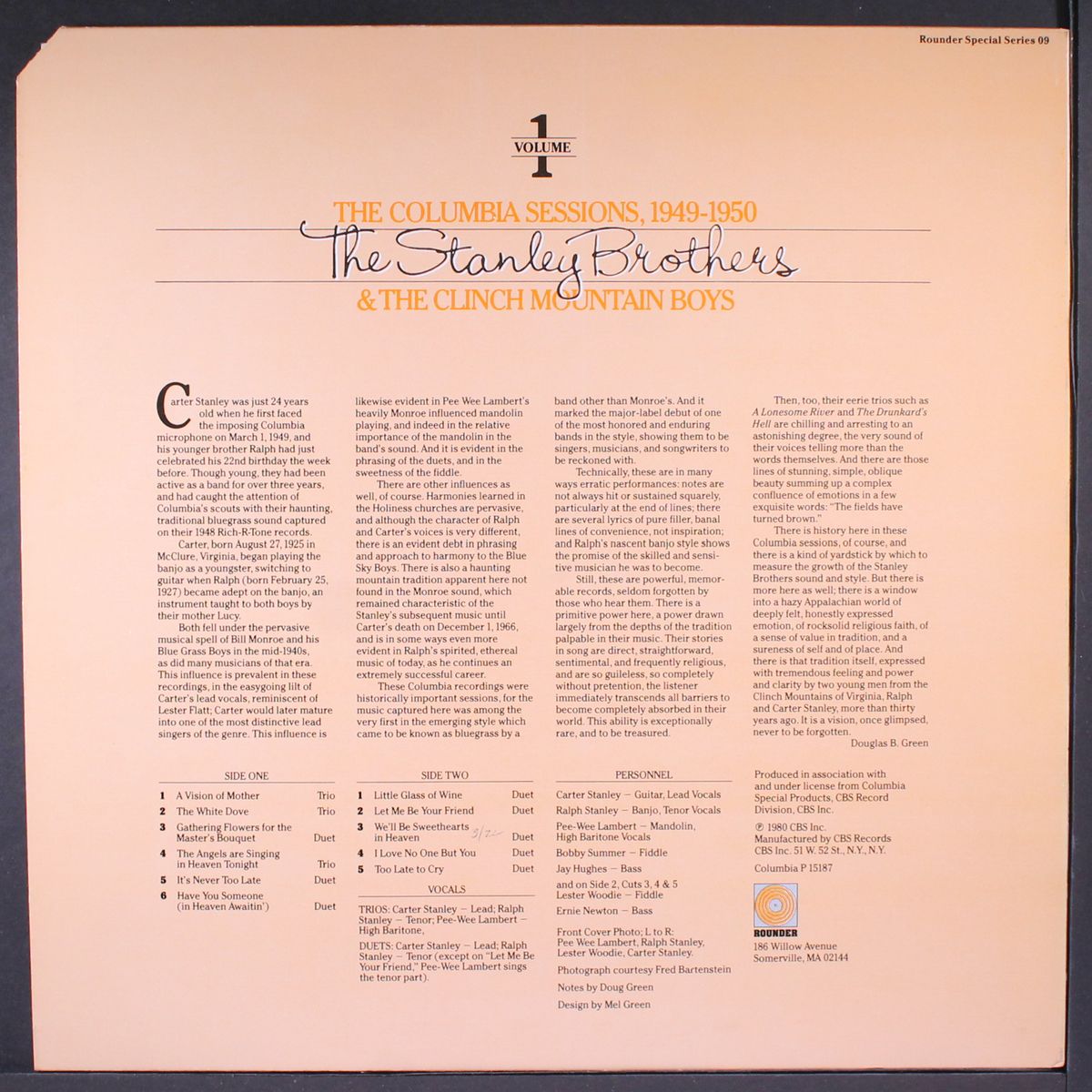 the columbia sessions, 1949-50; vol. 1 by STANLEY BROTHERS