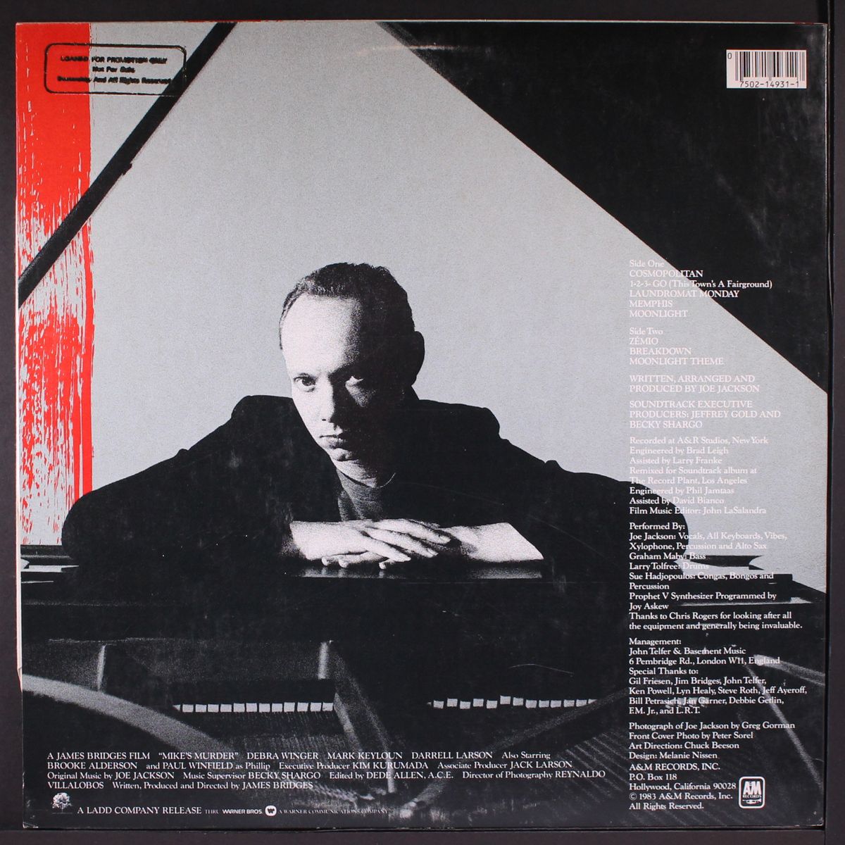 mike's murder soundtrack by JOE JACKSON