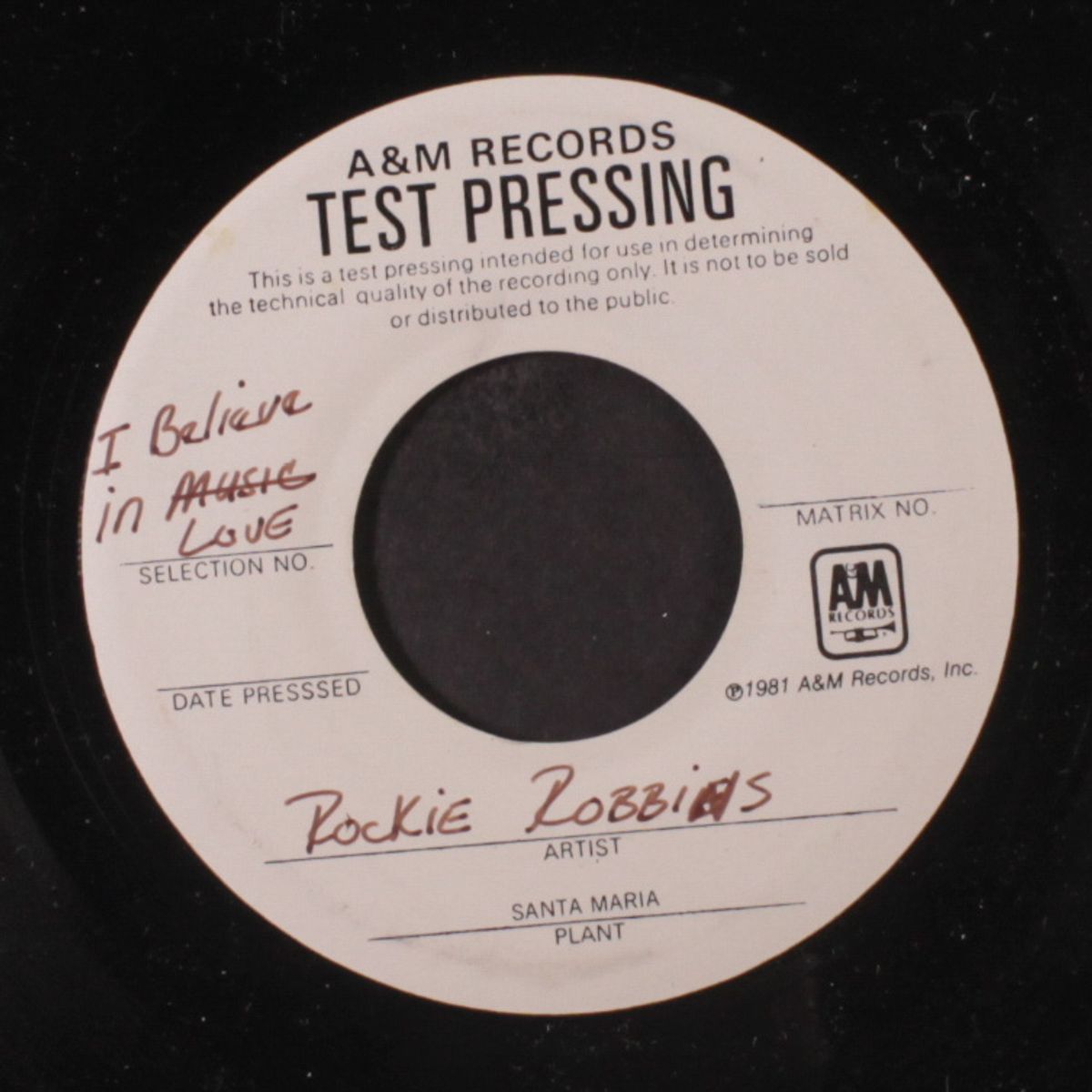 i believe in love / same by ROCKIE ROBBINS