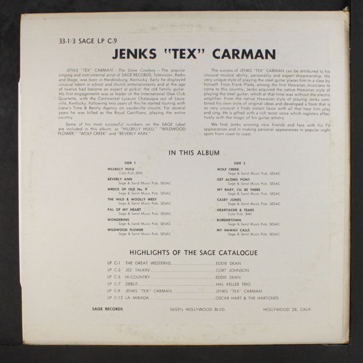 jenks tex carman by JENKS "TEX" CARMAN