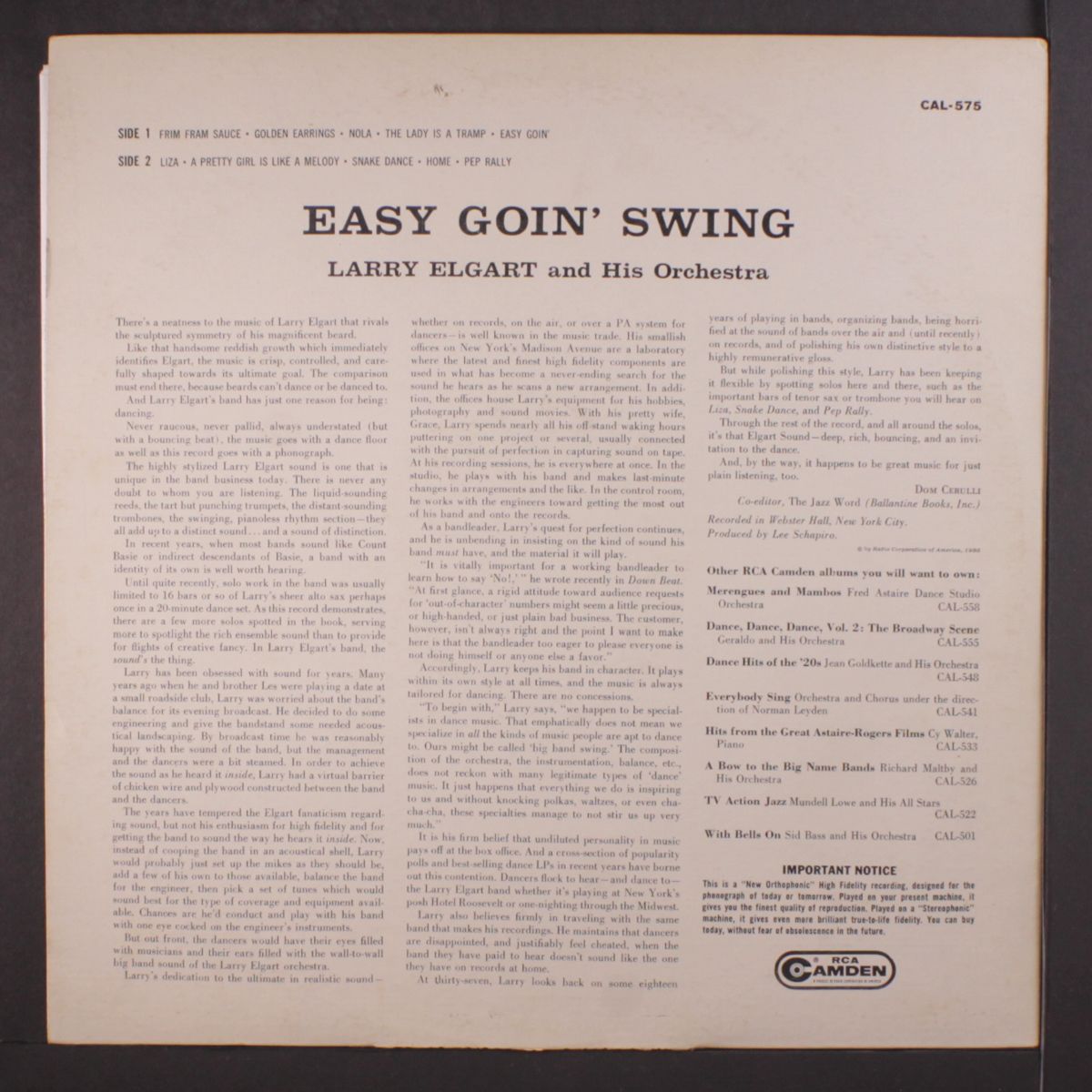 easy goin' swing by LARRY ELGART