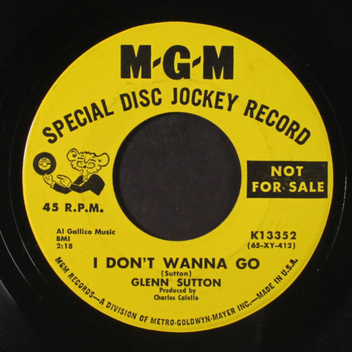gee-whopper / i don't wanna go by GLENN SUTTON