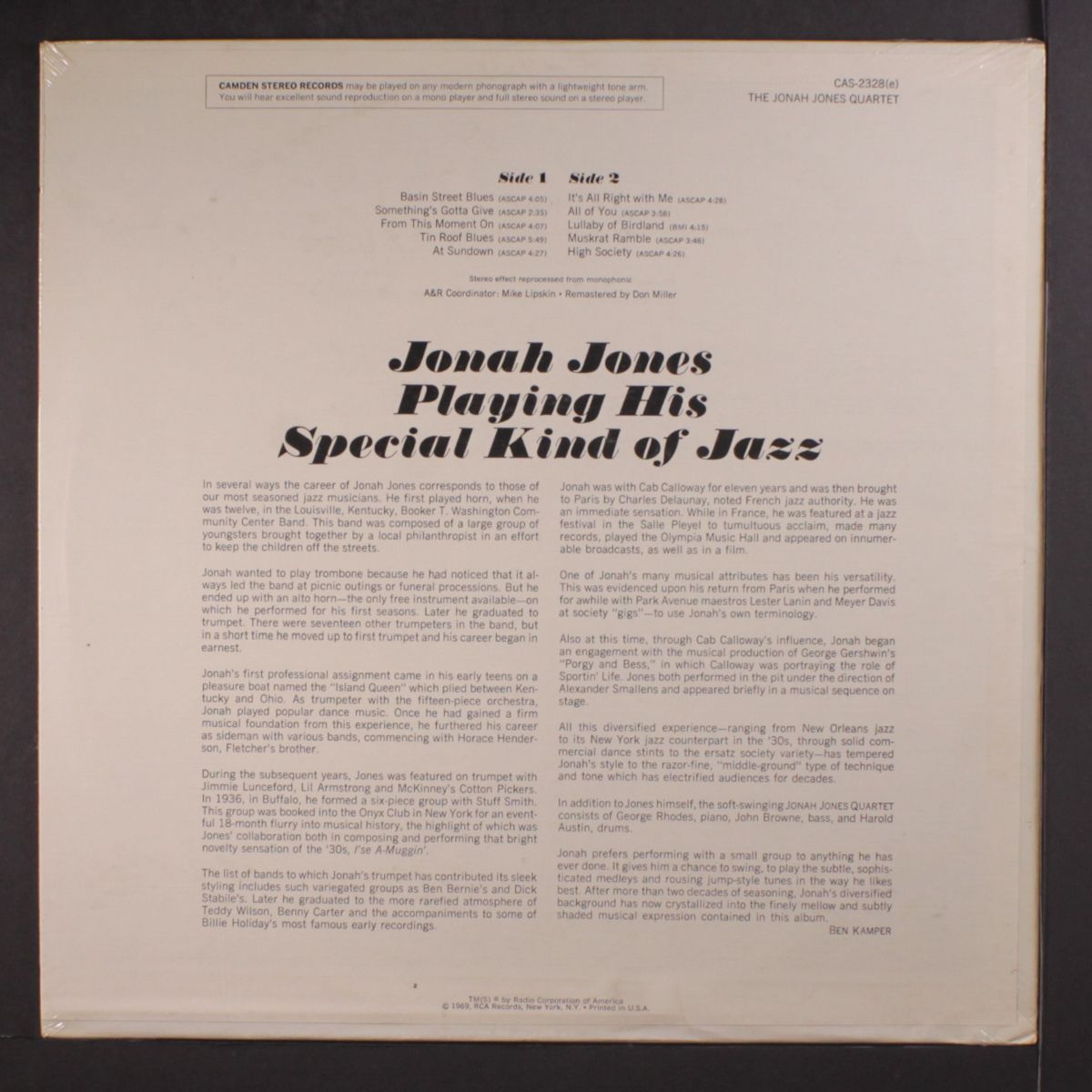 the jonah jones quartet by JONAH JONES