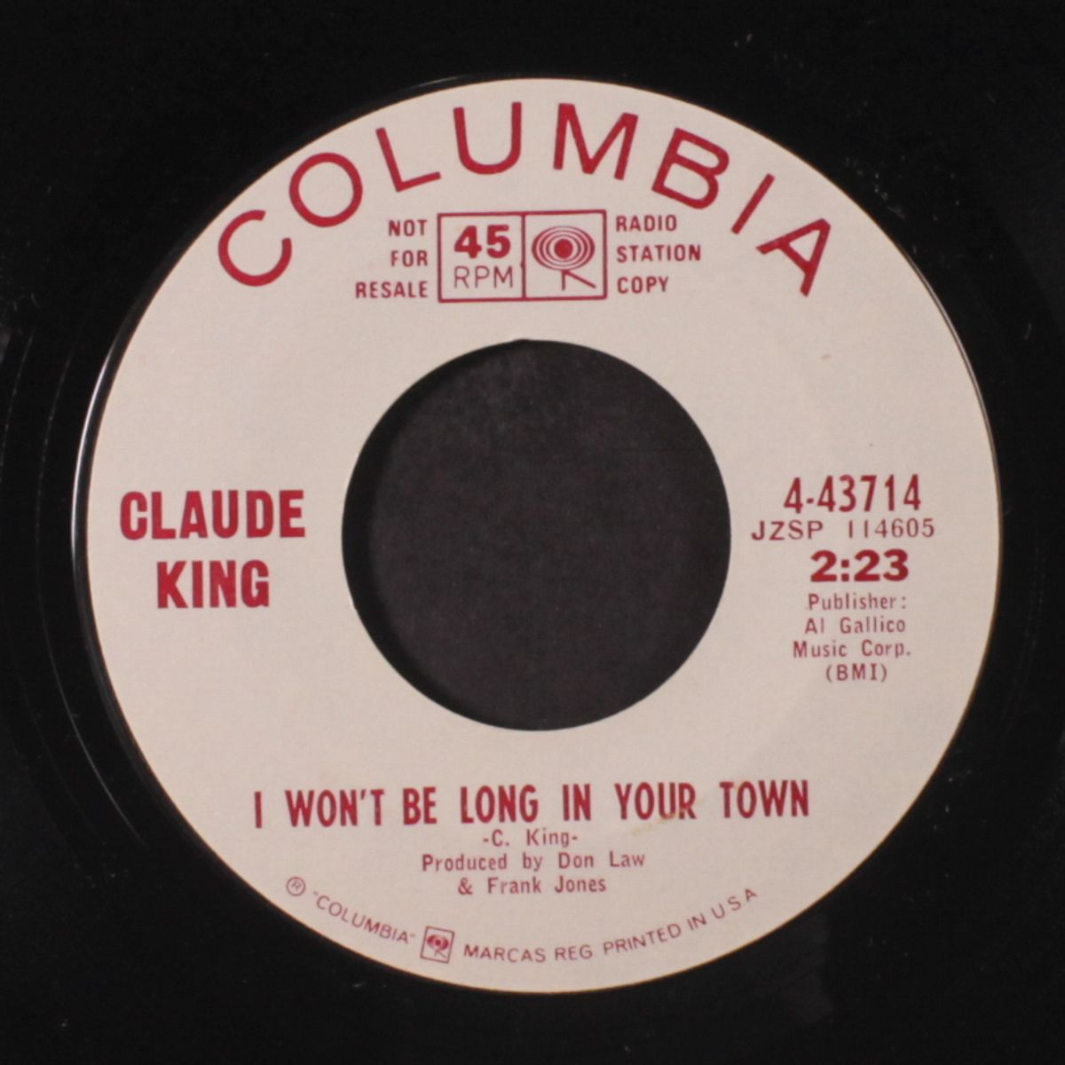i won't be long in your town by CLAUDE KING