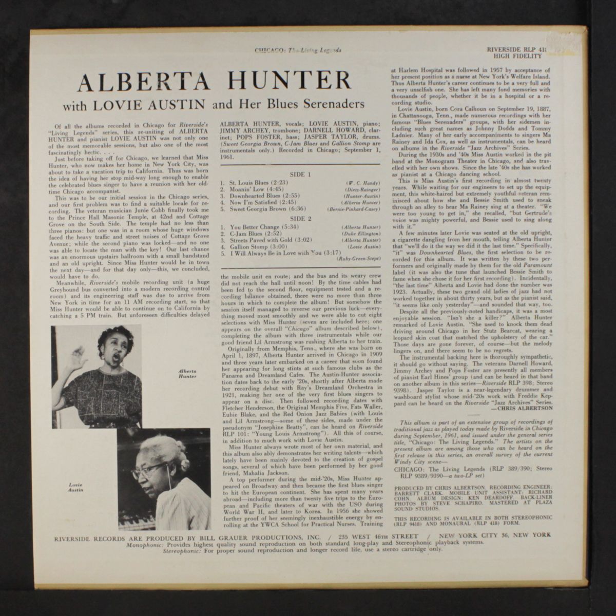 with lovie austin's blues serenaders by ALBERTA HUNTER
