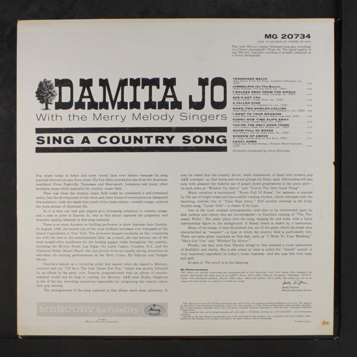sing a country song by DAMITA JO