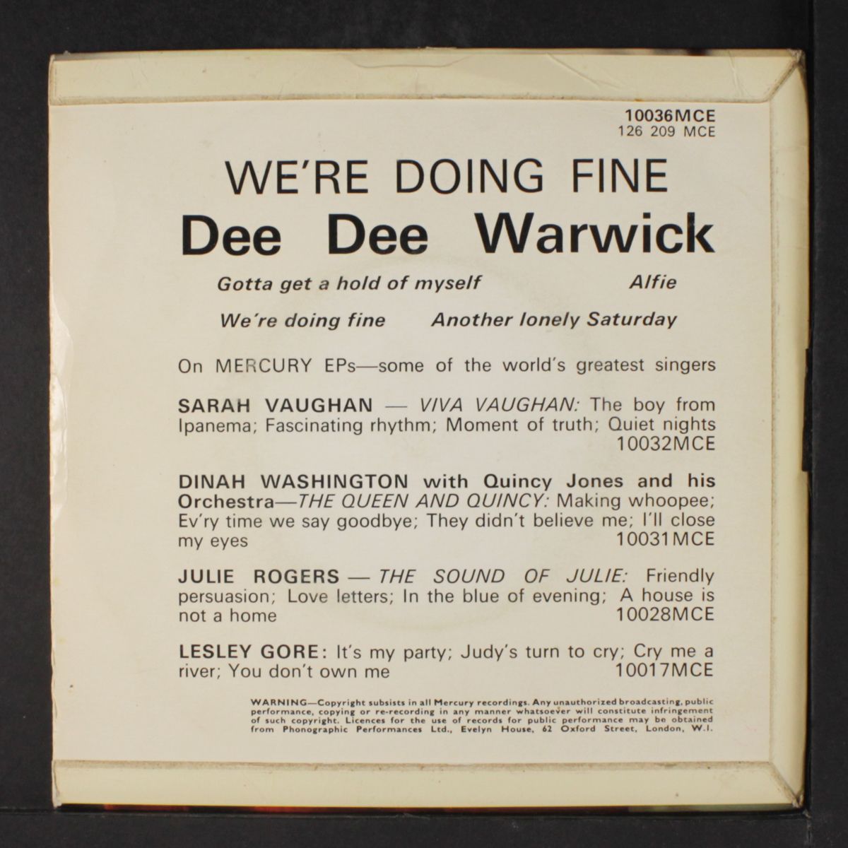 we're doing fine by DEE DEE WARWICK