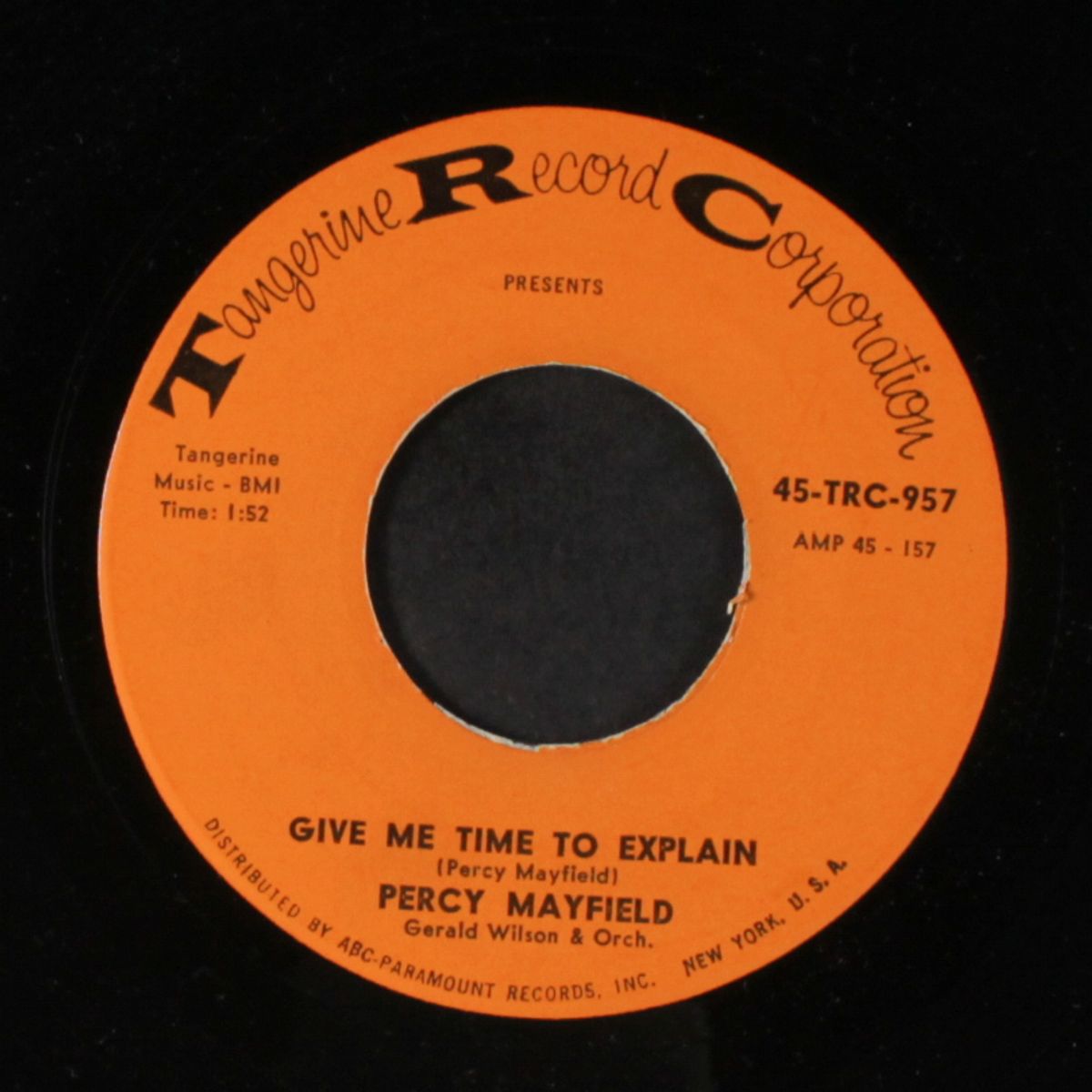 my jug and i / give me time to explain by PERCY MAYFIELD