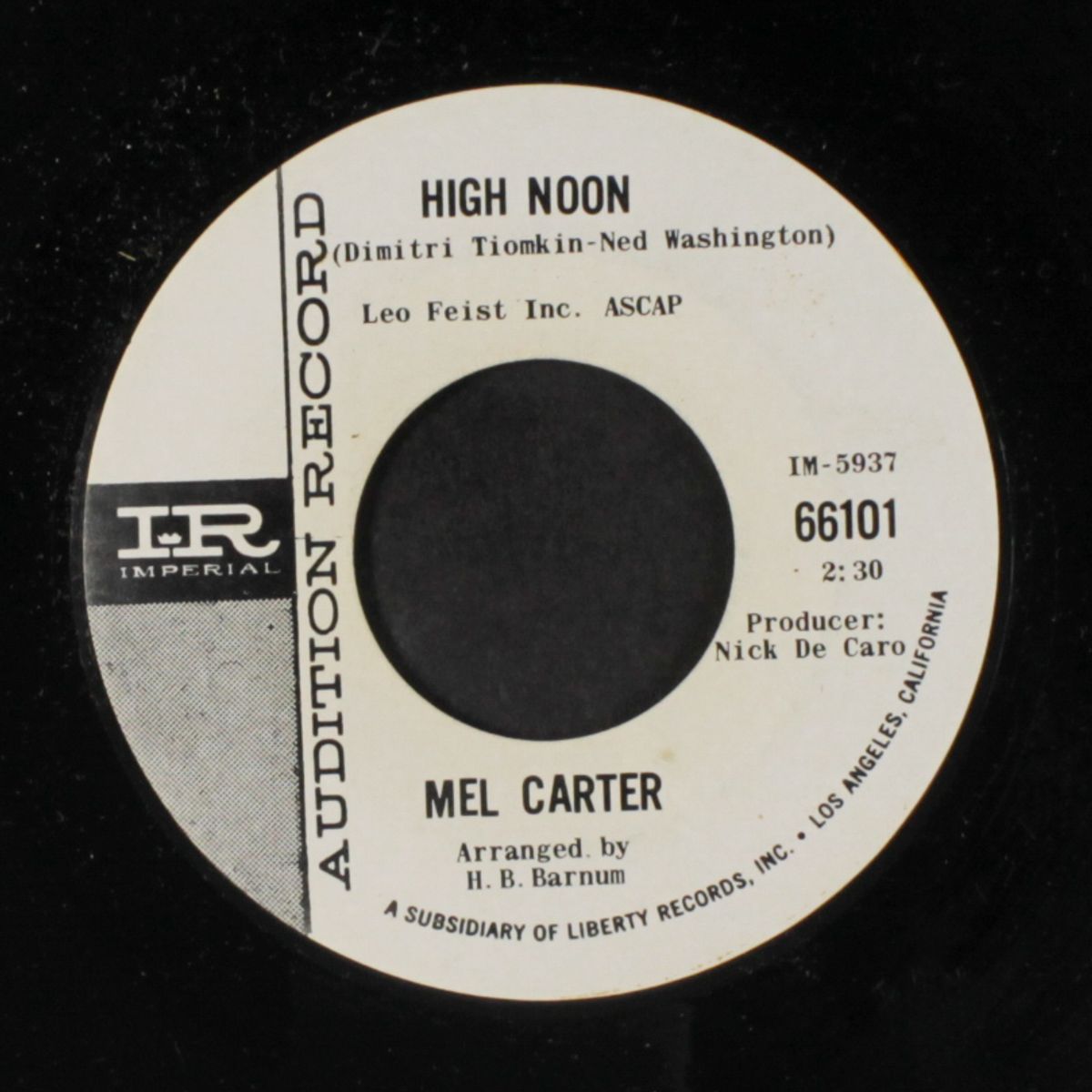 high noon / i just can't imagine by MEL CARTER