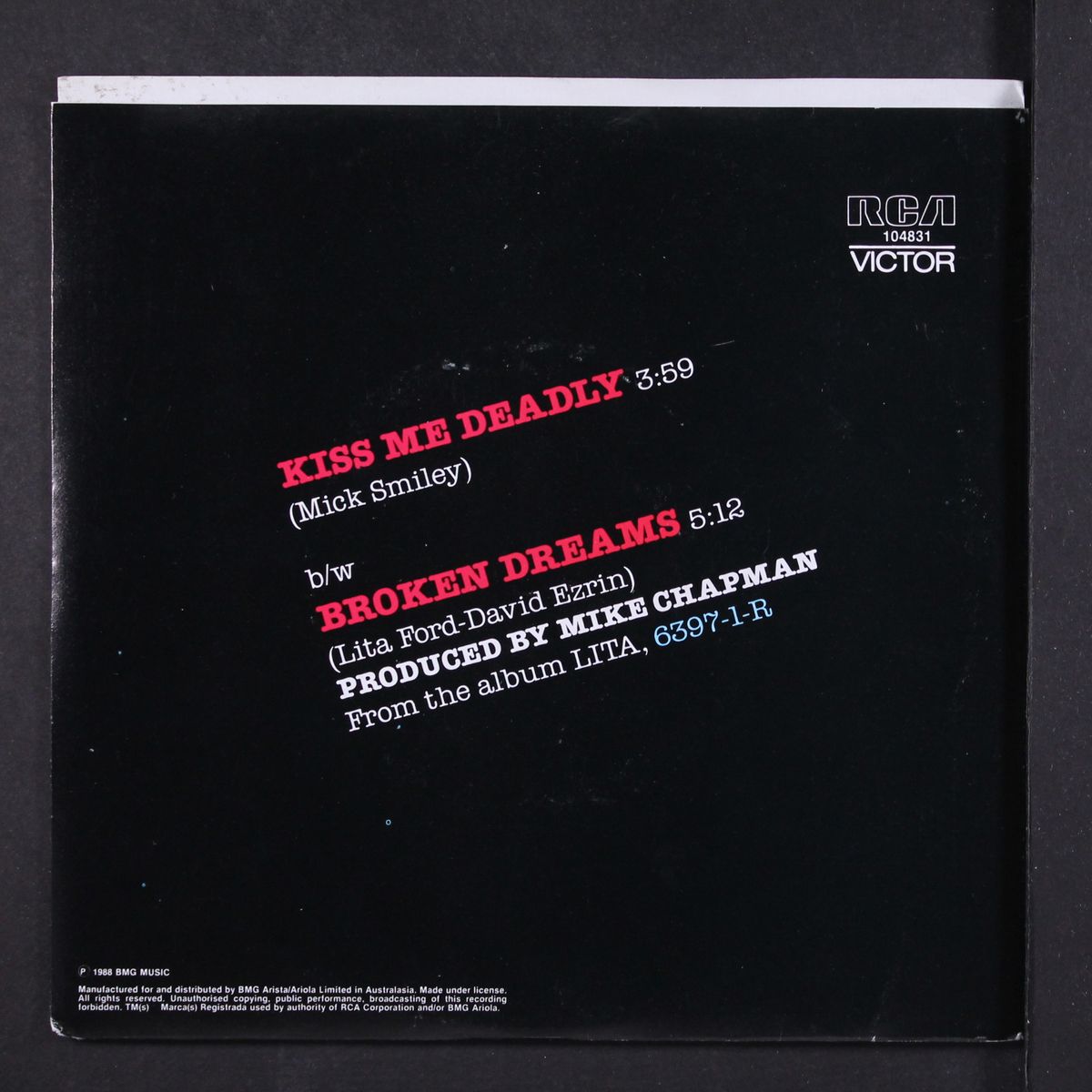kiss me deadly / broken dreams by LITA FORD
